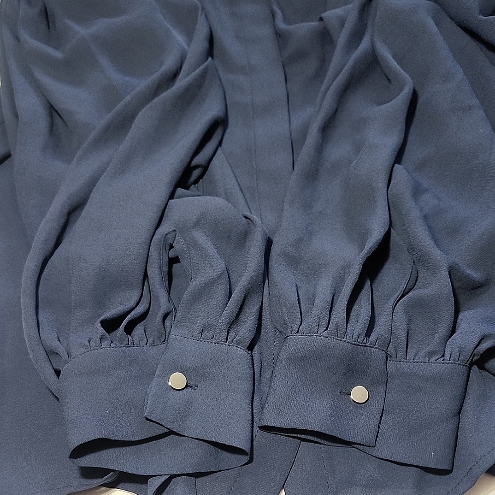 INC International Concepts Dark Blue Blouse - Picture 6 of 8